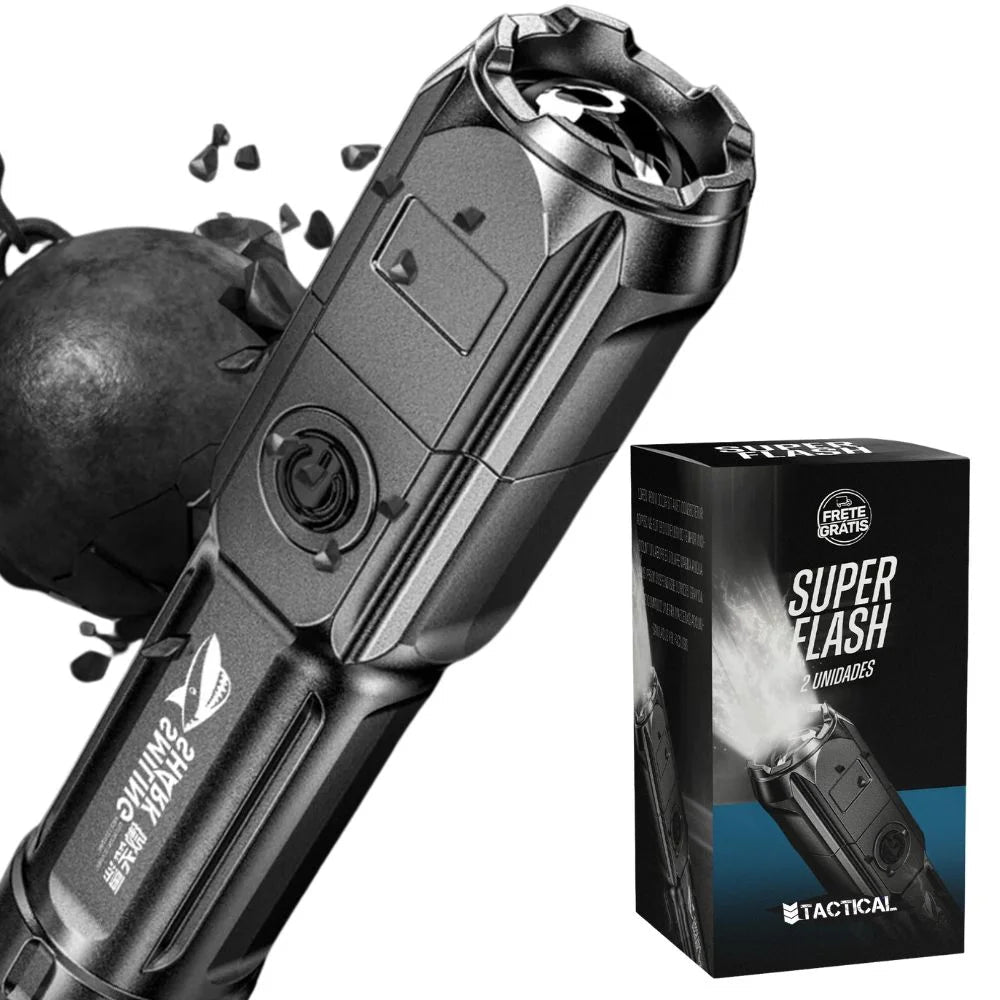 LINTERNA TÁCTICA PORTÁTIL INDESTRUCTIBLE SHARK FLASH® [ÚLTIMO DÍA DE VENTA Y ENVÍO GRATIS]